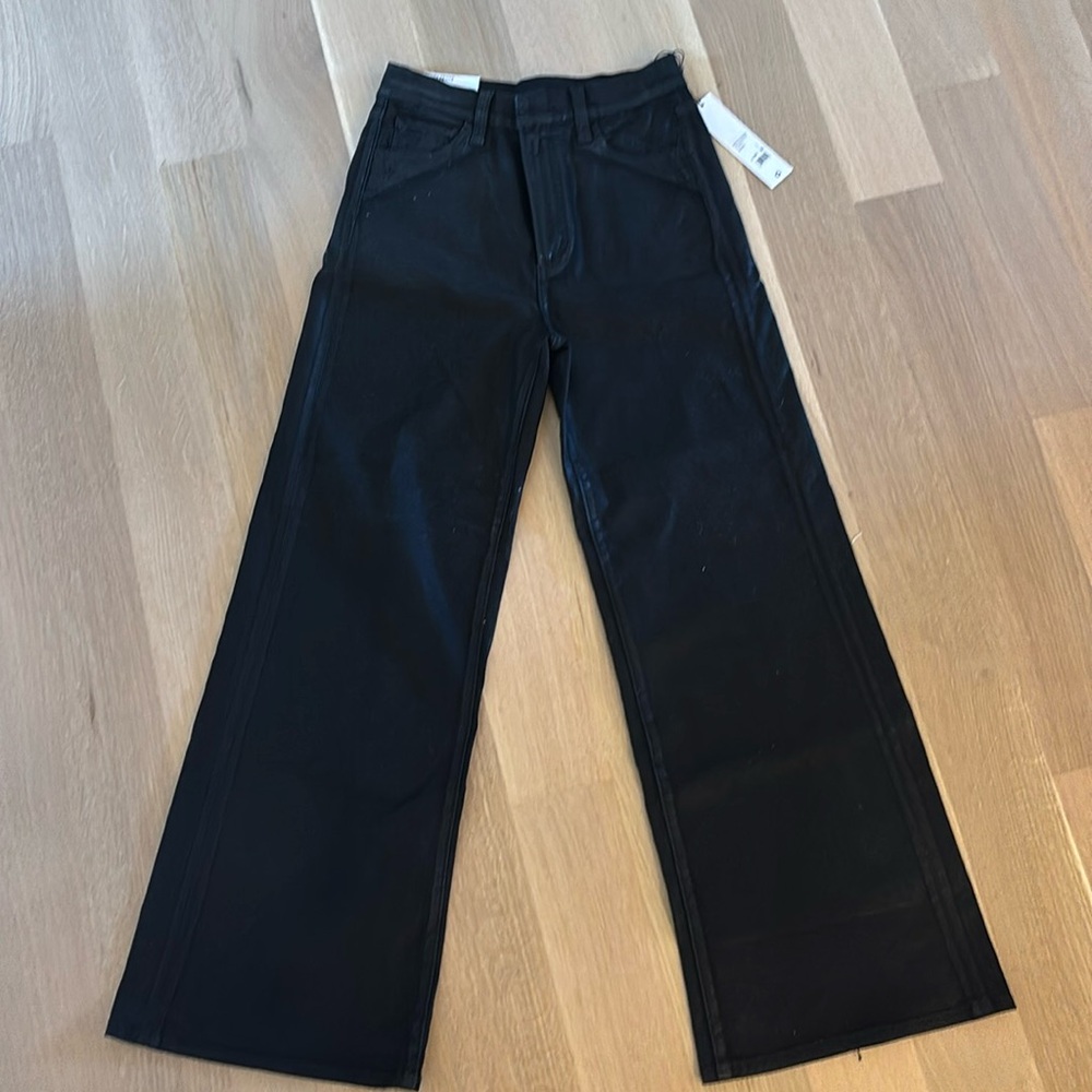 Joes Jeans Mia Petite Black coated wide leg Jean size 26